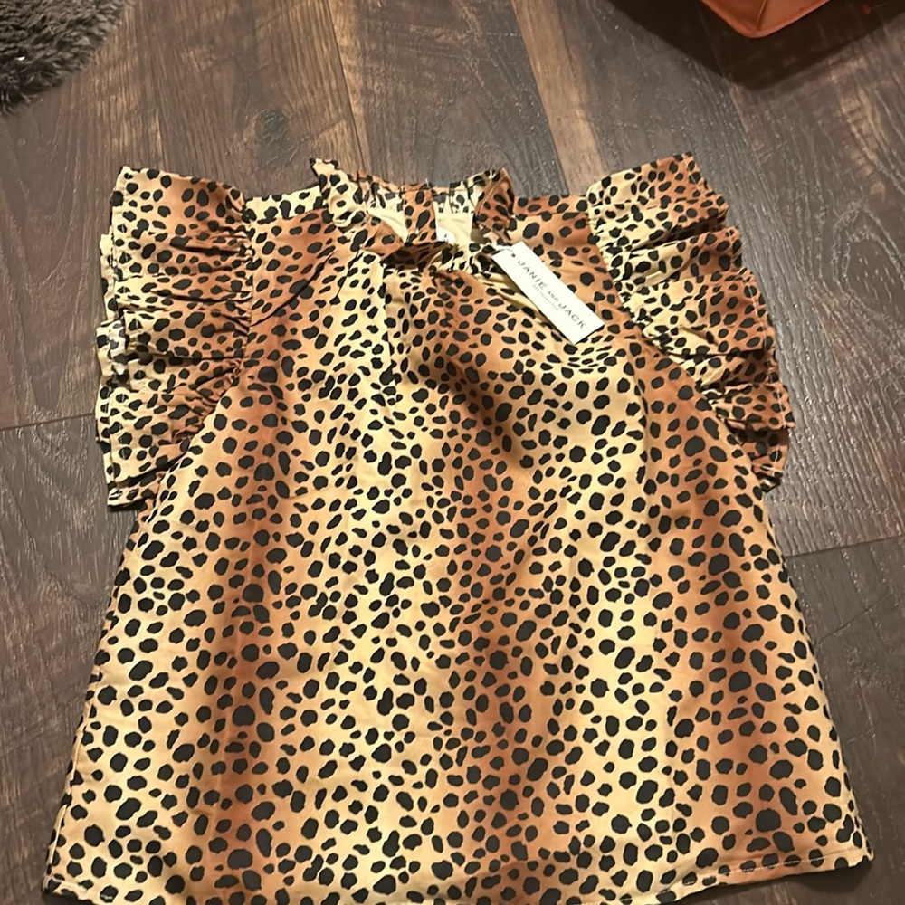Cheetah print Janie And Jack’s shirt girls size 12